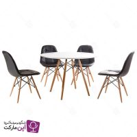 ست ناهارخوری چهار نفره گرد لاریس پارچه ای ایفلی